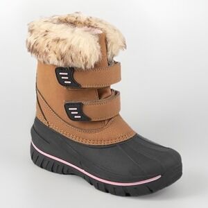 Stride Rite 360 Betty Winter Snow Boot Unisex-Child Size 3 Brown Black Calf High